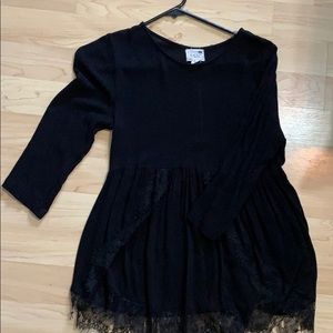 LA Heart Black Mid Sleeve Top